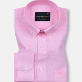 Airloom Pink Plain Linen Button Down Shirt - John Ellies