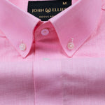 Airloom Pink Plain Linen Button Down Shirt - John Ellies