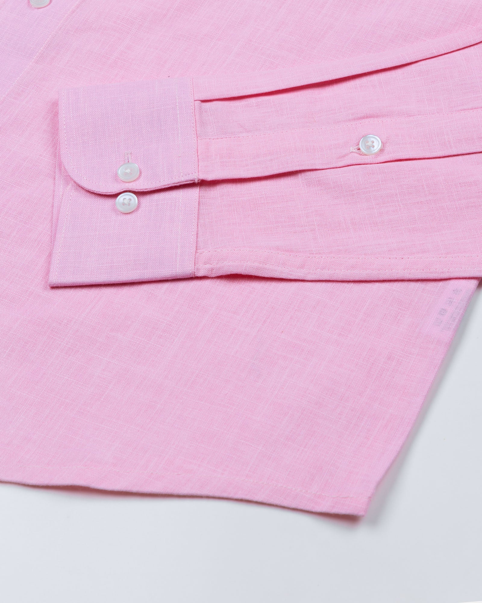 Airloom Pink Plain Linen Button Down Shirt - John Ellies
