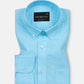 Airloom Sky Blue Plain Linen Button Down Shirt - John Ellies