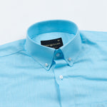 Airloom Sky Blue Plain Linen Button Down Shirt - John Ellies