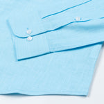 Airloom Sky Blue Plain Linen Button Down Shirt - John Ellies