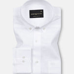 Airloom White Plain Linen Button Down Shirt - John Ellies
