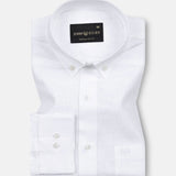 Airloom White Plain Linen Button Down Shirt - John Ellies