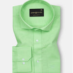 Solin Lime Plain Linen Shirt - John Ellies