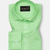 Solin Lime Plain Linen Shirt - John Ellies