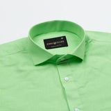 Solin Lime Plain Linen Shirt - John Ellies