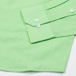Solin Lime Plain Linen Shirt - John Ellies
