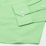 Solin Lime Plain Linen Shirt - John Ellies