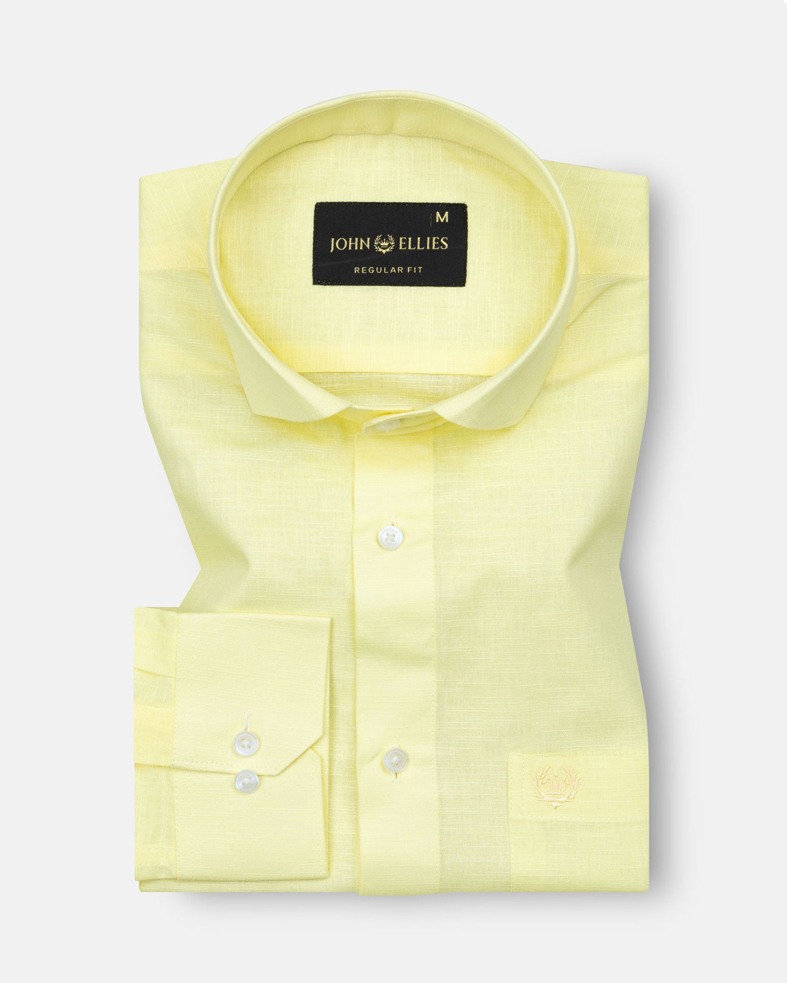Solin Yellow Plain Linen Shirt - John Ellies