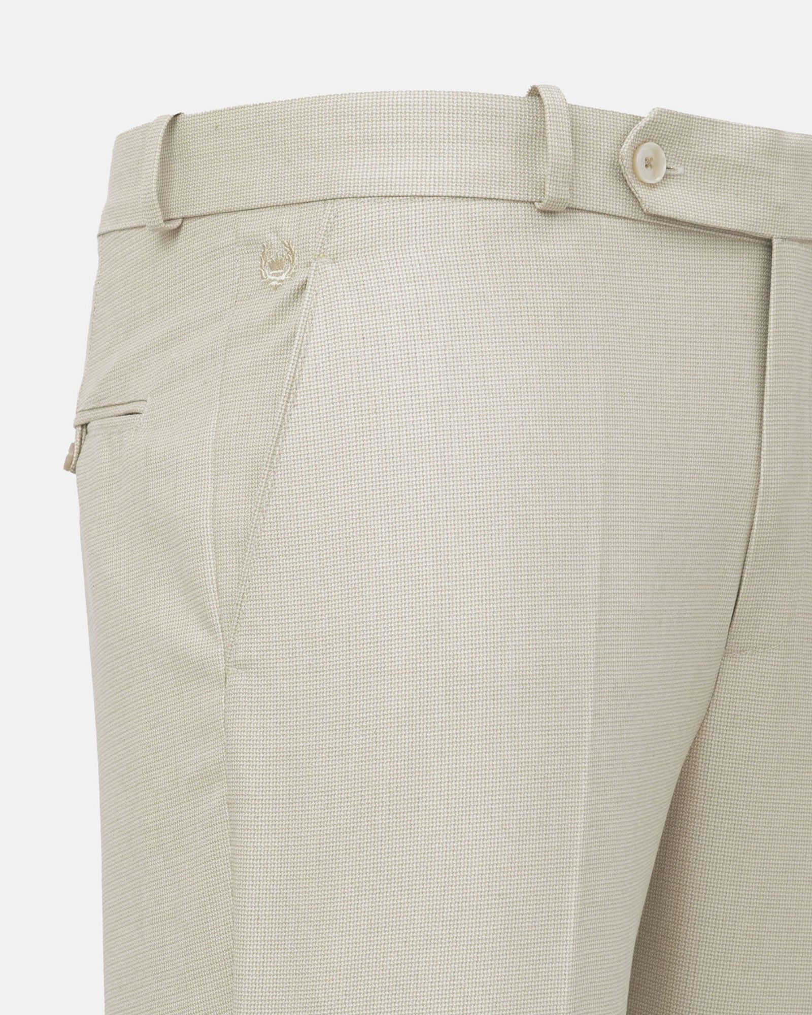 Mance Cream Textured Formal Cotton Pant - John Ellies