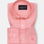 Solin Peach Plain Linen Shirt - John Ellies