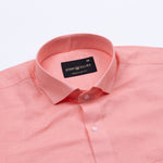 Solin Peach Plain Linen Shirt - John Ellies