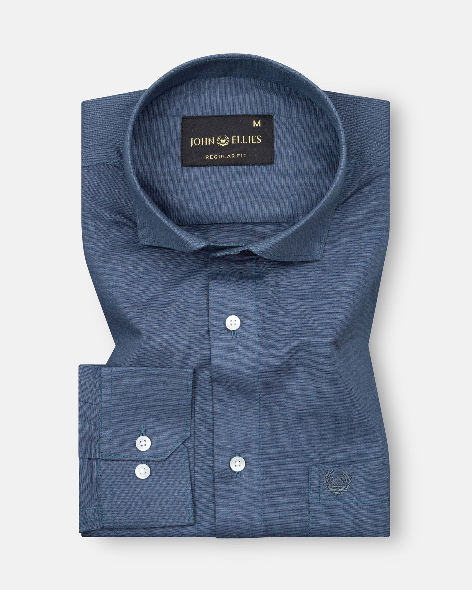 Solin Grey Plain Linen Shirt - John Ellies