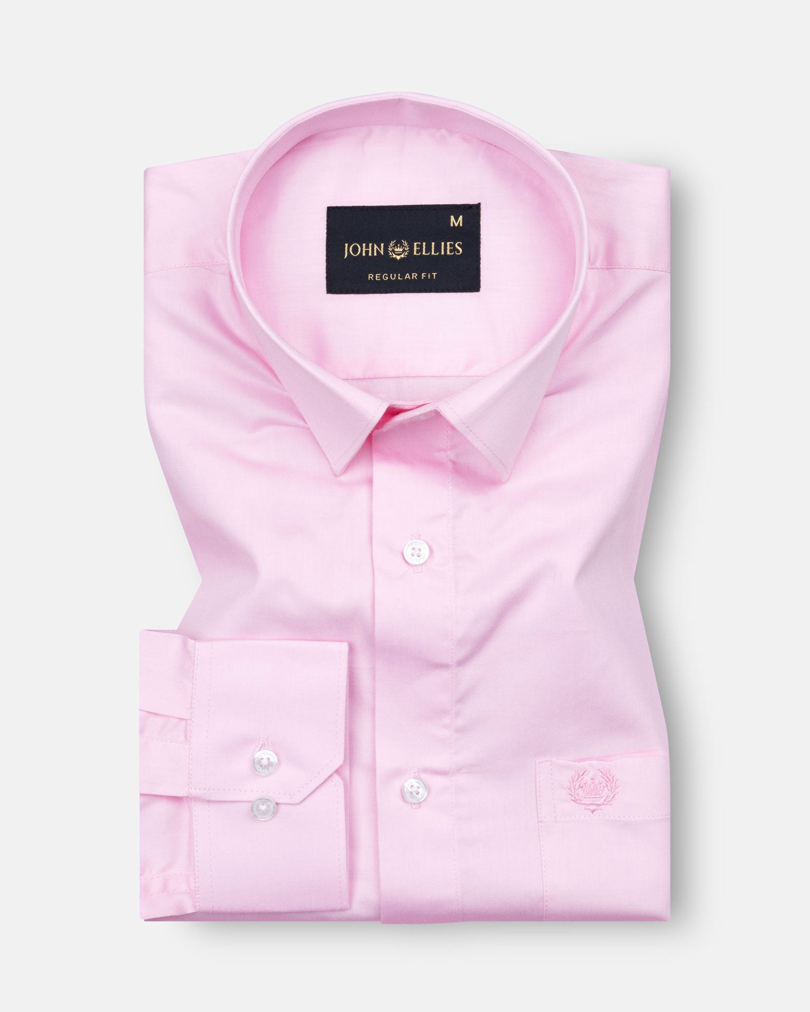 Braun Pink Plain Cotton Shirt - John Ellies