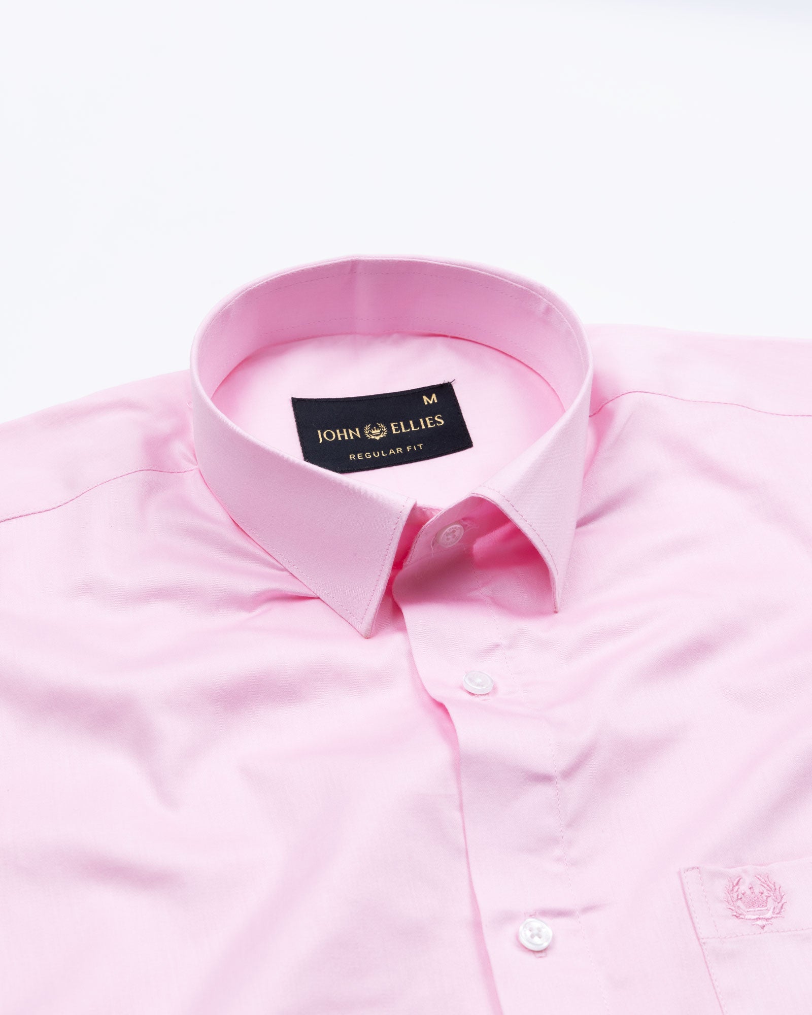 Braun Pink Plain Cotton Shirt - John Ellies
