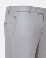 Mance Silver Textured Formal Cotton Pant