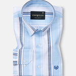 Caevor Blue Strips Linen Shirt - John Ellies