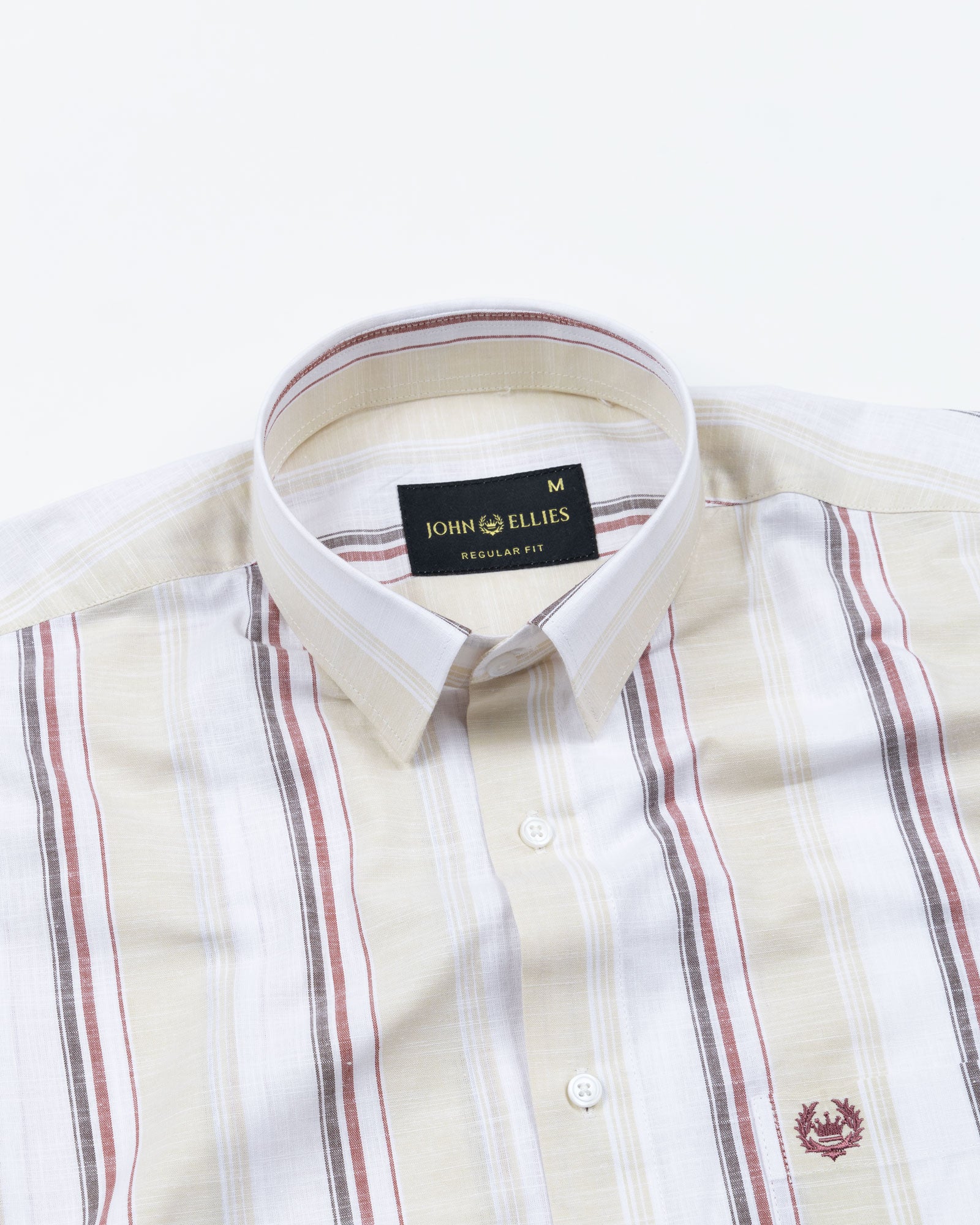 Caevor Pastel Yellow Strips Linen Shirt - John Ellies