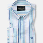 Caevor Green Strips Linen Shirt - John Ellies