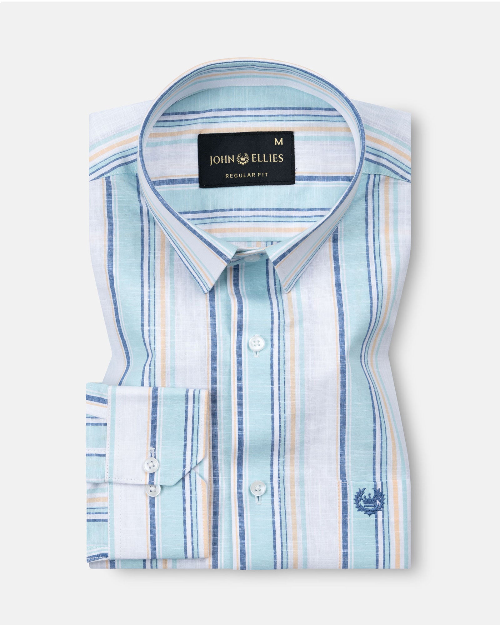 Caevor Green Strips Linen Shirt - John Ellies