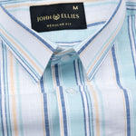 Caevor Green Strips Linen Shirt - John Ellies