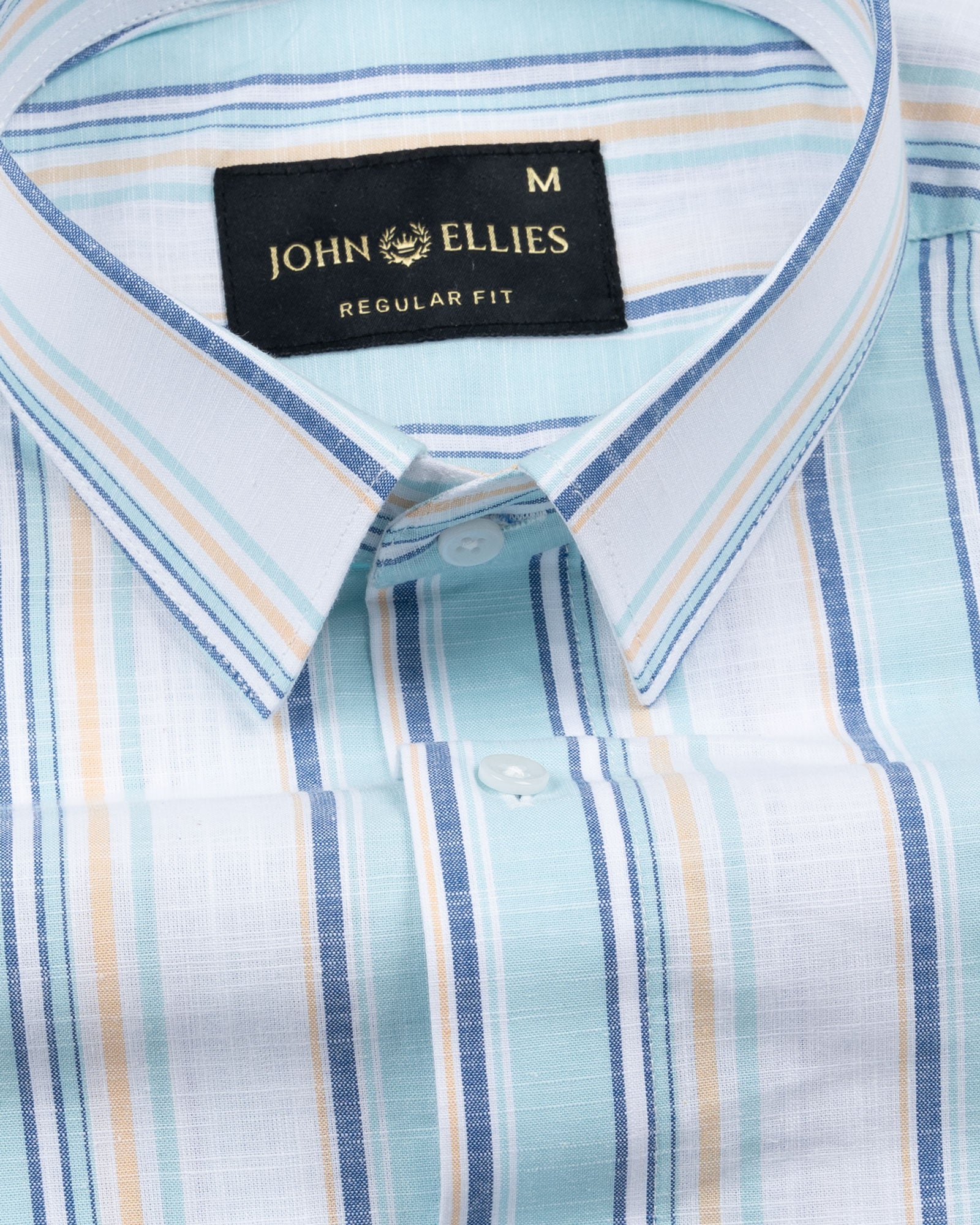 Caevor Green Strips Linen Shirt - John Ellies