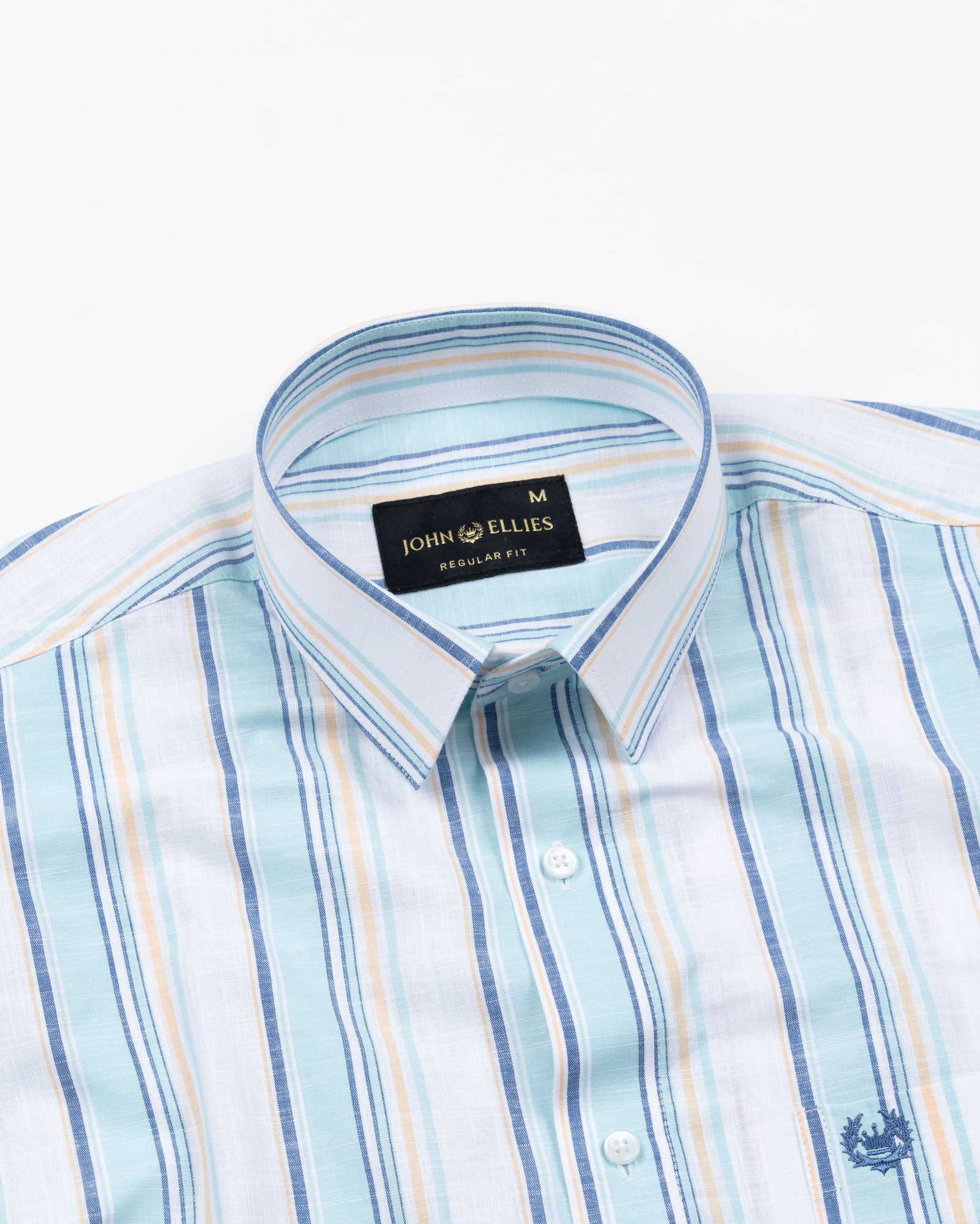 Caevor Green Strips Linen Shirt - John Ellies