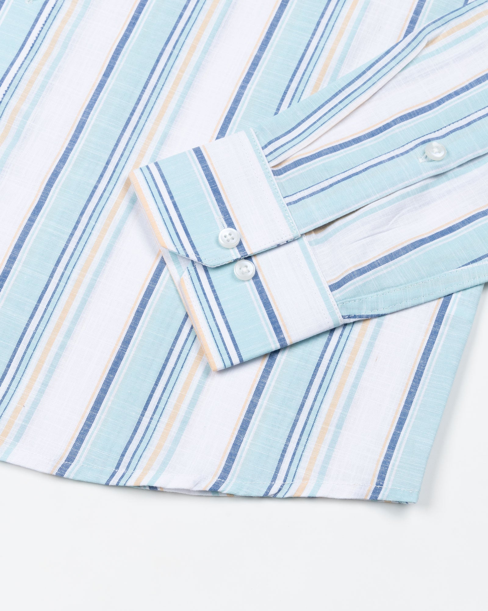 Caevor Green Strips Linen Shirt - John Ellies