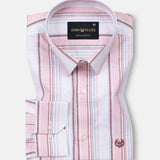 Caevor Pink Strips Linen Shirt - John Ellies