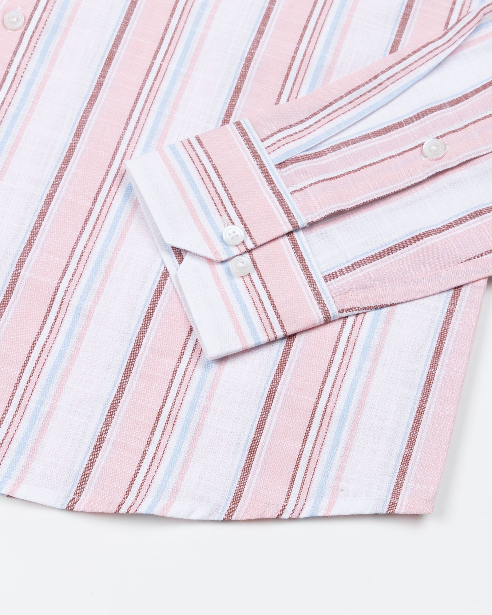 Caevor Pink Strips Linen Shirt - John Ellies