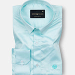 Zephan Cyan Premium Satin Shirt - John Ellies