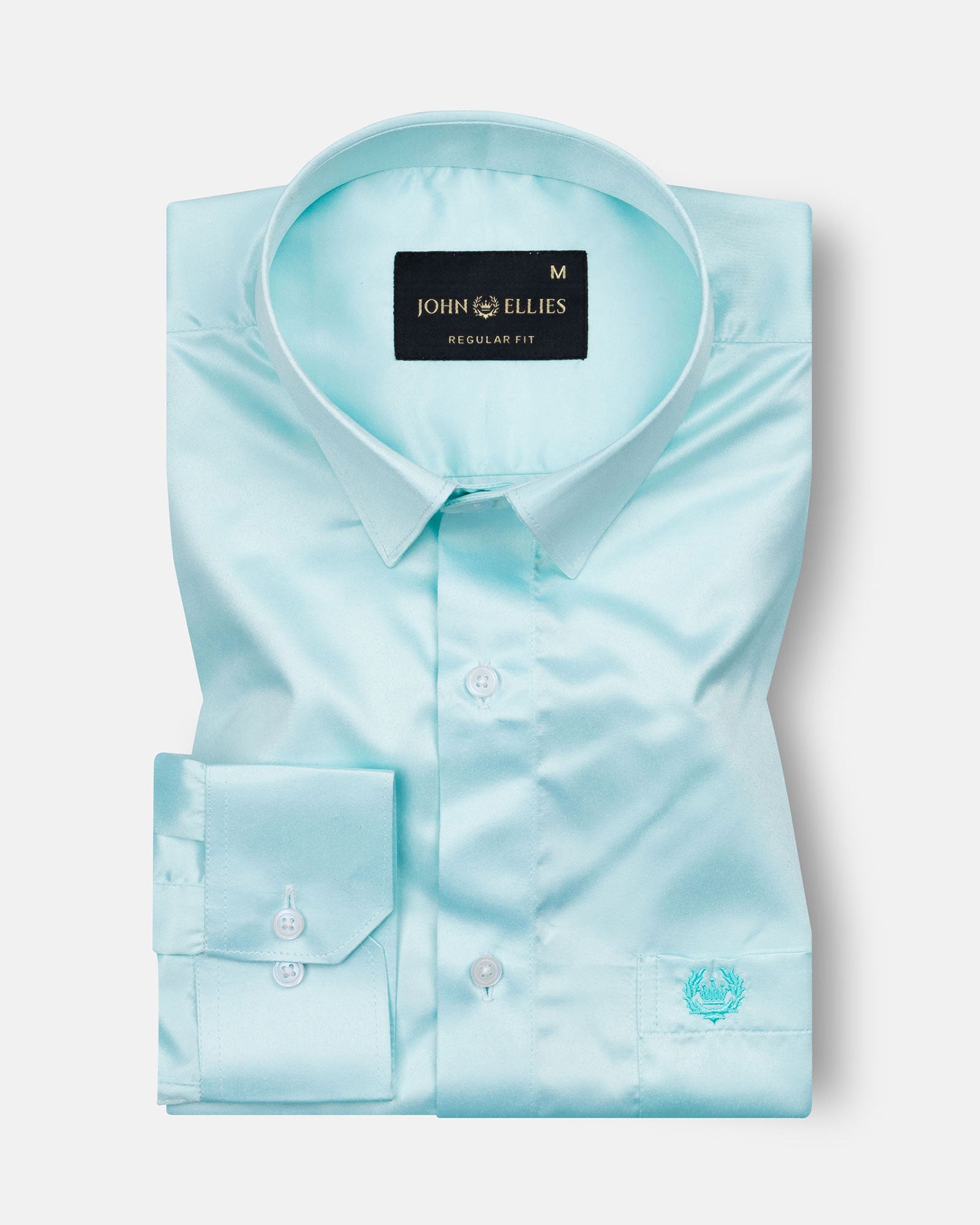 Zephan Cyan Premium Satin Shirt - John Ellies