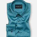 Zephan Teal Premium Satin Shirt - John Ellies