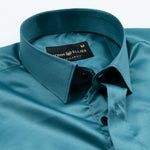 Zephan Teal Premium Satin Shirt - John Ellies
