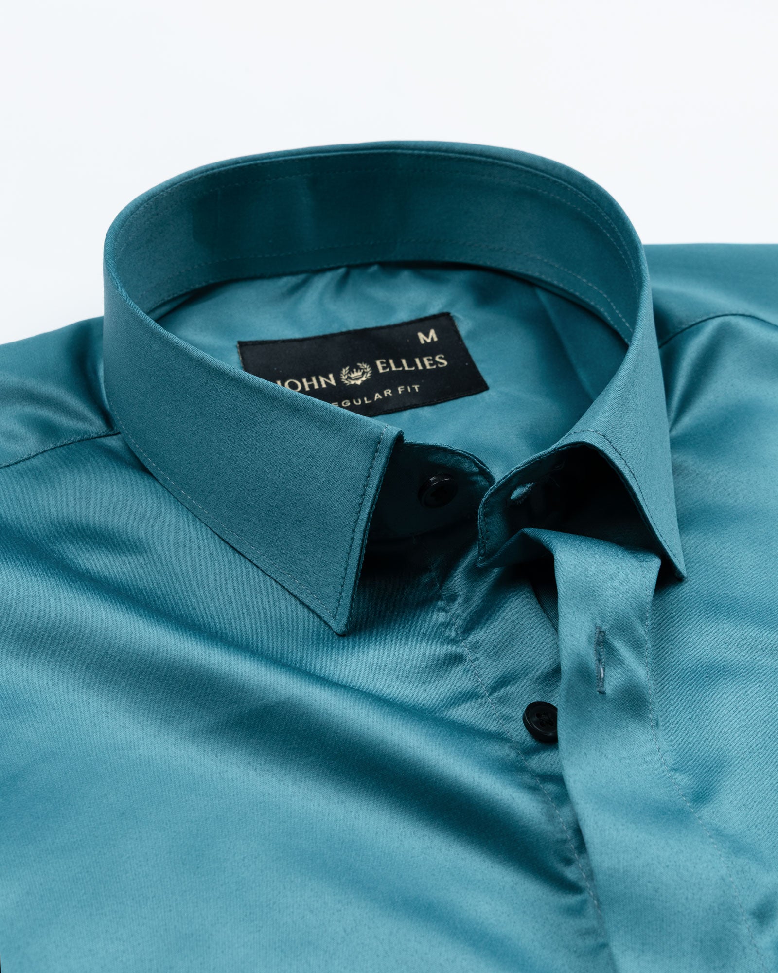 Zephan Teal Premium Satin Shirt - John Ellies