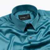 Zephan Teal Premium Satin Shirt - John Ellies