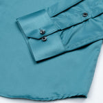 Zephan Teal Premium Satin Shirt - John Ellies