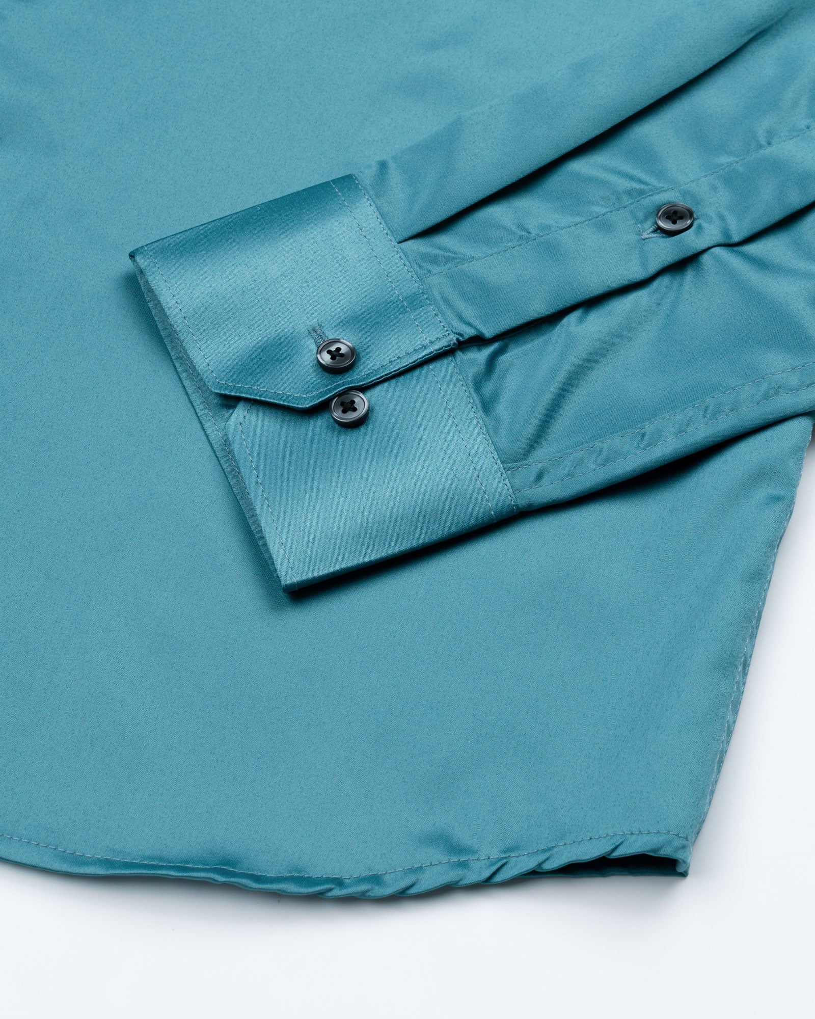 Zephan Teal Premium Satin Shirt - John Ellies