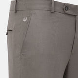 Mance Khaki Textured Formal Cotton Pant - John Ellies