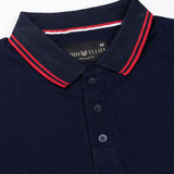 Reonawl Navy Blue Cotton Polo T-Shirt