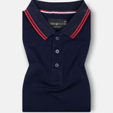 Reonawl Navy Blue Cotton Polo T-Shirt