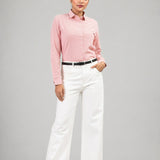 Strata Orange Stripes Oxford Cotton Women Shirt