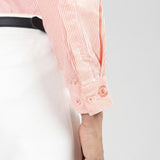 Strata Orange Stripes Oxford Cotton Women Shirt