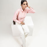 Strata Orange Stripes Oxford Cotton Women Shirt - John Ellies