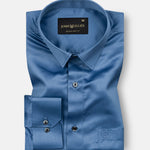 Zephan Blue Premium Satin Shirt - John Ellies