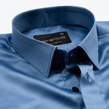 Zephan Blue Premium Satin Shirt - John Ellies