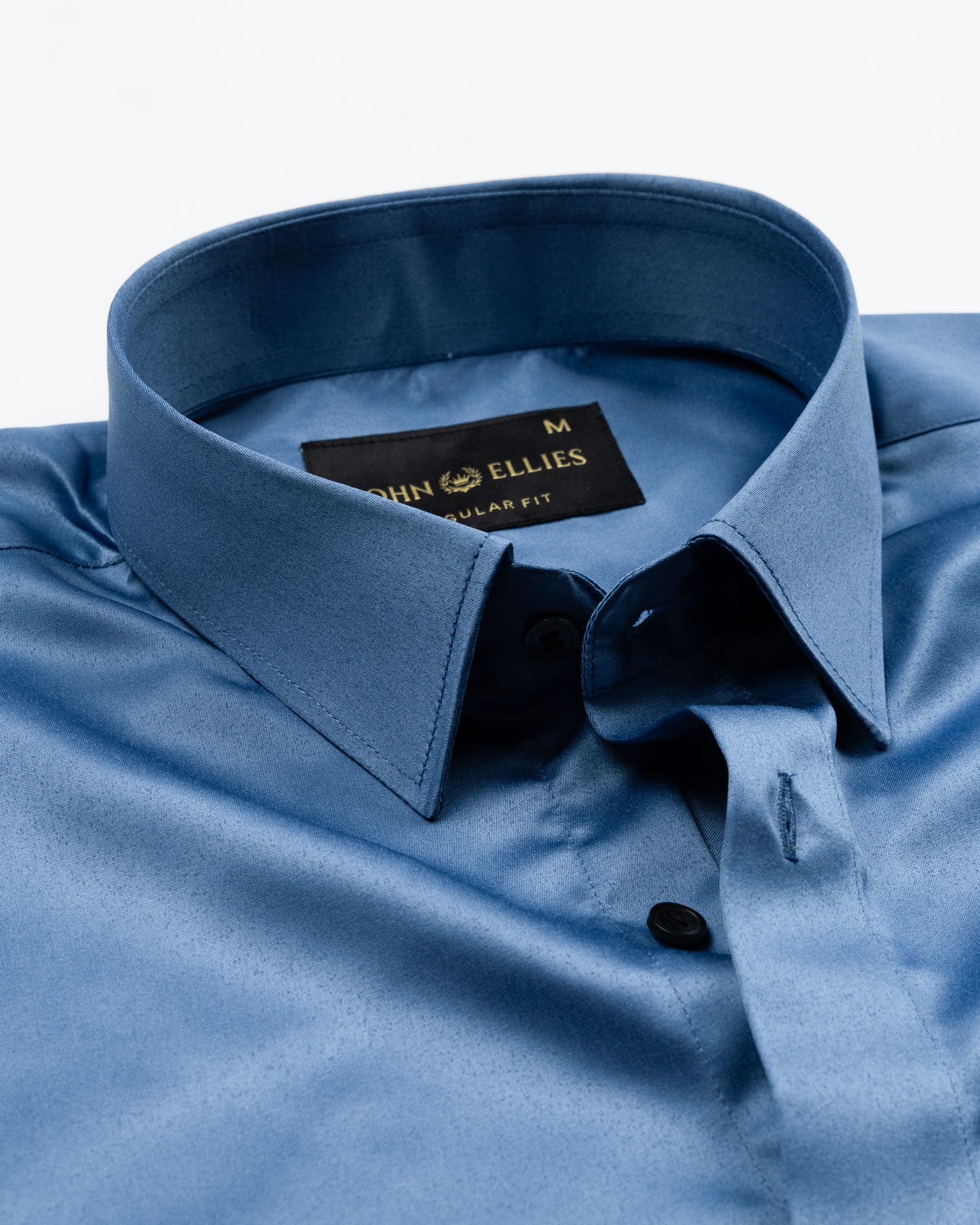Zephan Blue Premium Satin Shirt - John Ellies