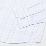 Biscay White With Blue Stripes Cotton Shirt - John Ellies