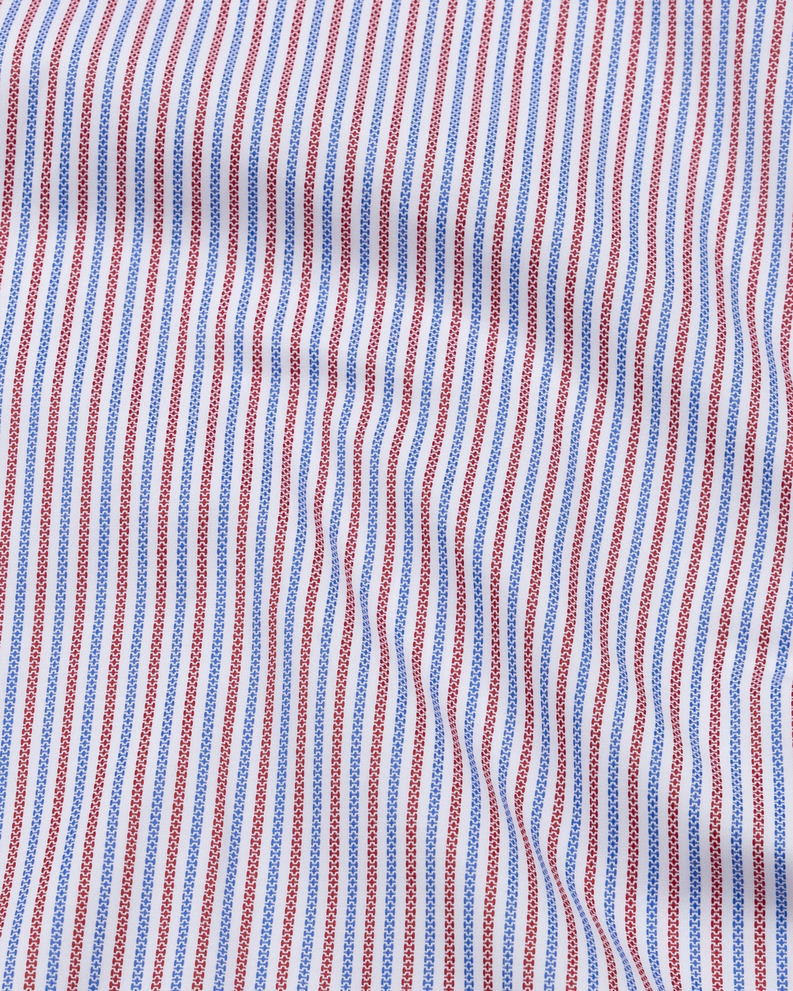 Biscay Red And Blue Stripes Cotton Button Down Shirt - John Ellies